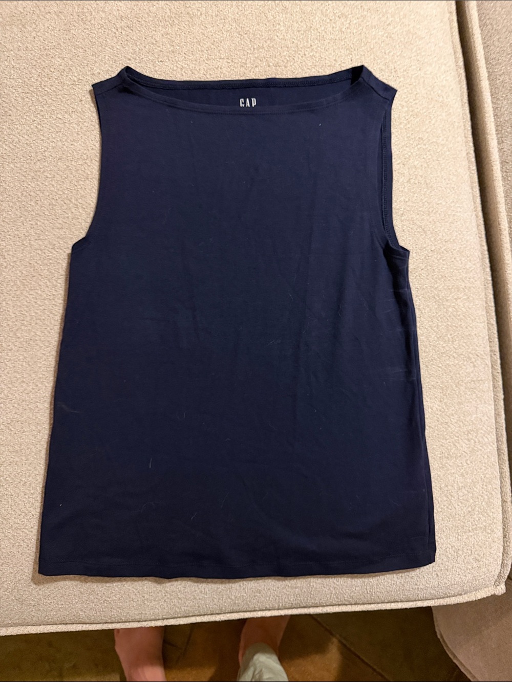 GAP Navy Sleeveless Boatneck Tank Top